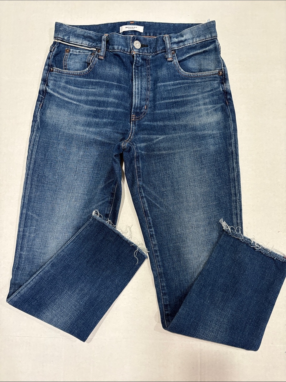 Moussy Vintage Women’s Ankle Straight Jeans in Medium Blue Wash 29
